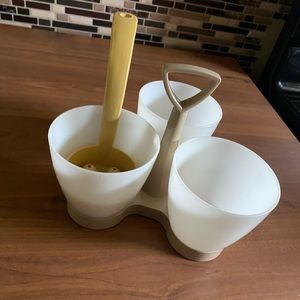 Vintage Tupperware Condiment Server with Spoon